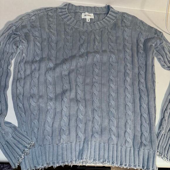 Heyson cotton cable knit vintage wash blue sz s - Picture 4 of 4